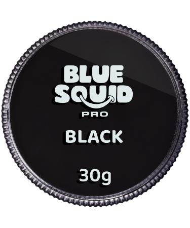 Blue Squid PRO Face Paint - Classic Black (30gm) Professional Water Based Single Cake Face & Body Paint Makeup Supplies for Adults Kids Halloween Facepaint SFX Water Activated Face Painting Non Toxic