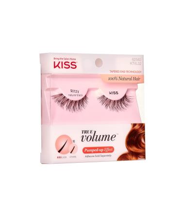 KISS True Volume False Eyelashes - Ritzy 14mm 100% Natural Hair Tapered End Contact Lens Friendly Easy Application Reusable Strip Lashes - Buy Online on SooperMarket.com