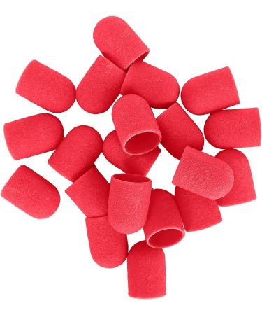 Nail Art Sanding Cap Set - Manicure Pedicure Tool for Home Salon (Red) - 16 x 25mm - Buy Online on SooperMarket.com