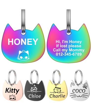 Yhananti cat brand with engraving - cat brands personalized with name telephone number and address stainless steel name tag for collar trailer brand for dogs and cats