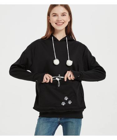 Erbacan Pet Carrier Hoodie-Cat Pouch Sweatshirt- Kangaroo Breathable Unisex Hoodie Medium Black - Buy Online on SooperMarket.com