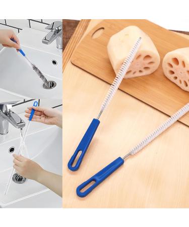 2Pcs Double-Ended Drain Unblocker Tools for Kitchen & Bathroom - Sink & Shower Pipe Cleaner Brush - Unblock Plug Holes Easily - Buy Online on SooperMarket.com