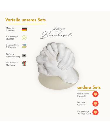 High-Quality Handprint Set - Ideal Partner Gift & Wedding Keepsake | All-in-One Plaster Print Set for Couples Families Children & Babies - Made in Germany - Buy Online on SooperMarket.com