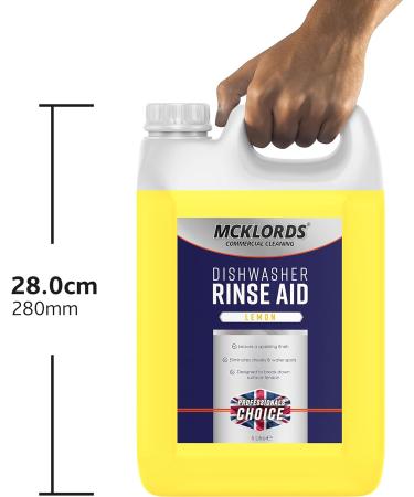 McKLords Commercial Dishwasher Rinse Aid Lemon Fragrance Yellow 5 Litre & Finish All in One Dishwasher Tablets Bulk | Scent : LEMON | Size: 90 Dishwasher Tabs |For Everyday Clean and Shine Yellow 5 Litre + Dishwasher Tablets Bulk - Buy Online on SooperMarket.com