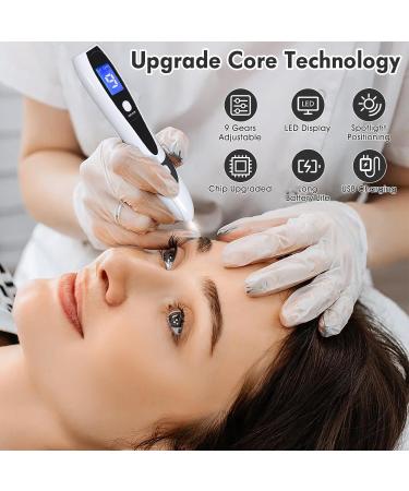 Aceshop Skin Tags Removal Pen Professional Mole Remover Pen Kit with 9 Strength Levels & Replaceable Needles USB Rechargeable Mole Remover Pen Kit Plasma Pen for Wart Freckle Nevus (White) - Buy Online on SooperMarket.com