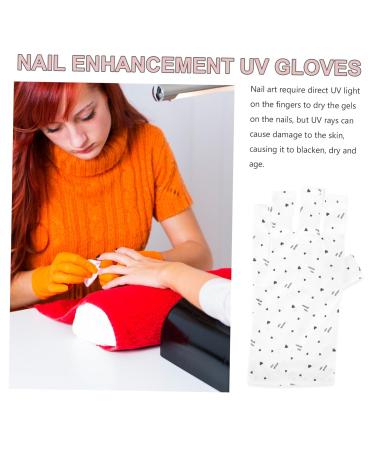 minkissy 2 Pairs Nail Gloves Touchscreen Gloves Manicure Gloves Fingerless Anti Uv Glove Uv Gloves Nails Gel Nail Gel Fingerless Gloves for Women Uv Protection Polyester Grill Lamp Pattern 24x13cm - Buy Online on SooperMarket.com