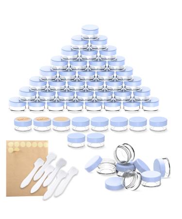 Pamiyo Pamiyo 60 pieces container 5 ml of empty tanks transparent glasses sample glasses cosmetic cream containers empty with screw cap travel pot container set for lottery cream mini candles cosm 5ml blue