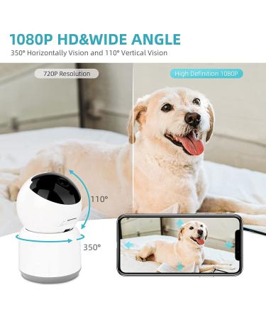 PAPIFEED 1080P Pet Camera Indoor Security Cam | 5Ghz WiFi | Two-Way Audio | Night Vision | Motion Detection | Alexa & Google Assistant Compatible - Buy Online on SooperMarket.com