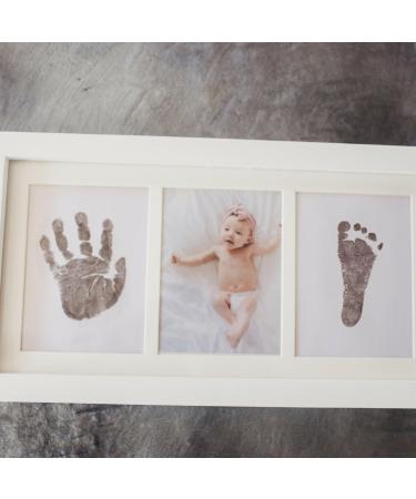 Baby Handprint & Footprint Kit | Memorable Keepsake Photo Frame for Newborn Girls & Boys | Unique Baby Shower Gift Set for Registry | Nursery Room Decor - Buy Online on SooperMarket.com