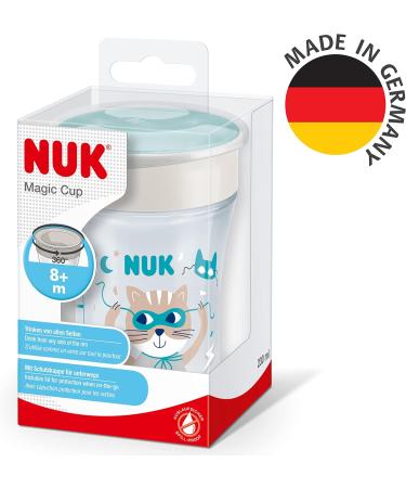 NUK Magic Cup Sippy Cup | 360 Anti-Spill Rim | BPA-Free | 230ml | Blue Cat | 8+ Months | Leak-Proof | 1 Count - Buy Online on SooperMarket.com