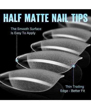 Buy TOMICCA Short Almond Nail Tips - 504Pcs Soft Gel 12 Sizes Pre-Shaped Half Matte Clear Gelly Tips for DIY Nail Extensions & Salon Use - International Shipping Available - Buy Online on SooperMarket.com