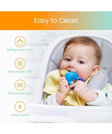 CHILLAX Fruit Feeder Pacifier Teether Toys - Set of 2 | Non-BPA Silicone Teethers for Babies | Easy-to-Grip & Dishwasher-Safe | Ideal for Infants 6+ Months | 4.15x2.03 - Buy Online on SooperMarket.com