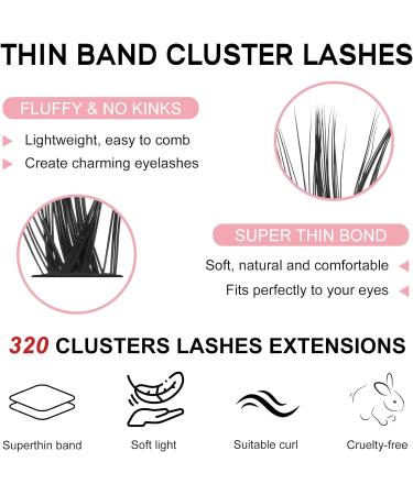 LYMYBETY Cluster Lashes - DIY Eyelash Extensions Mix 9-16mm Length 20+40-D-0.07 D Curl - 1 Count Pack - Buy Online on SooperMarket.com