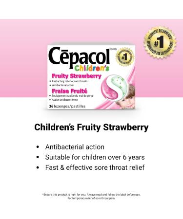 Cepacol Children's Fruity Strawberry Sore Throat lozenges 36 count - Buy Online on SooperMarket.com