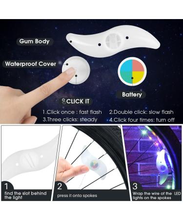 DLY LED Bike Wheel Lights 2Pcs - Waterproof Colorful Tire Lights for Night Riding - Fun Birthday Gift for Kids & Adults - Super Bright Wheelchair Light - Buy Online on SooperMarket.com