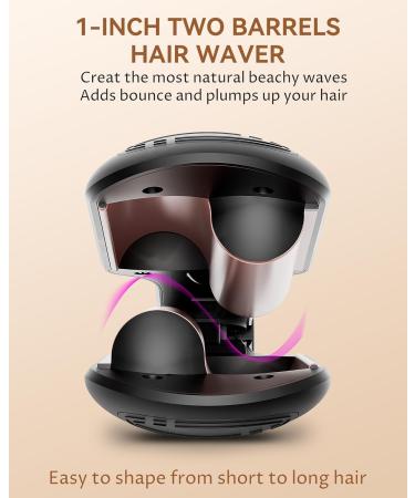 Buy ANWA Double Barrel Hair Waver Crimper Tool - 1 Inch Ceramic Curling Iron for Beach Waves - International Shipping Available - Buy Online on SooperMarket.com
