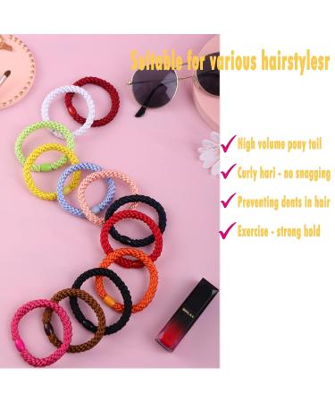 AXEN 8PCS Elastic Hair Ties for Women Girls - Soft Cotton Bands for Thick and Curly Hair - Mixed Colors - Buy Online on SooperMarket.com
