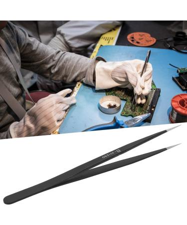Premium Stainless Steel Antistatic Tweezers for Precision Work - Acid-Resistant Comfortable Handle for PCB & Microelectronics - Buy Online on SooperMarket.com