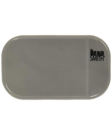 The Beadsmith Sticky Bead Mat, 5.5 x 3.25 inches, Grey Color, Anti-Slip Pad, Rinse and Reuse Technology, Accessories for Diamond Painting, Jewel, Beads 5.5" x 3.25" Gray