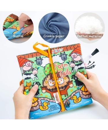 Eutionho Baby Soft Book | 3D Animals Tails | Crinkle Sensory Touch and Feel | Farm Tails | Ideal for Baby Toddler Kids - Buy Online on SooperMarket.com