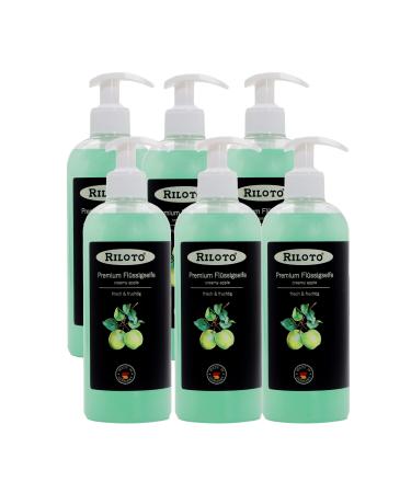 Lorito Premium Liquid soap Creamy Apple 6 x 500 ml liquid hand soap in a pumping bag cream soap vegan soap for sensitive skin and allergy sufferers apple