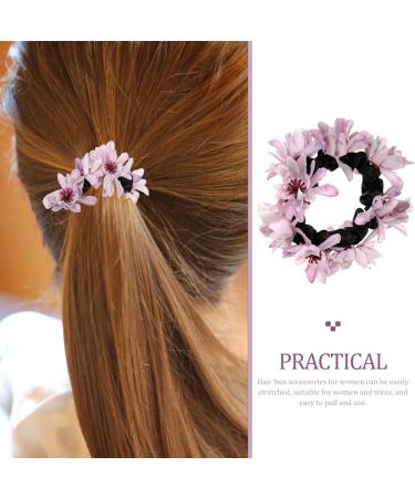minkissy Flower Hair Tie Stretchy Hair Band Ponytail Holder Elastic Hair Ring Hair Accessory - Buy Online on SooperMarket.com