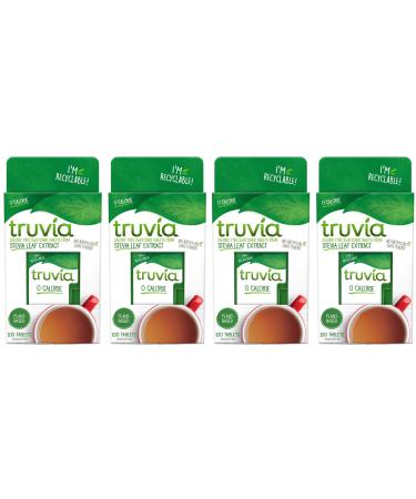 Stevia Sweetener Bundle With 4x Truvia Sweetener 100 Tablets 5g - Calorie-Free Sweetener Tablets From Stevia Leaf Extract (4 Pack Bundle Containing a Total of 400 Tablets)