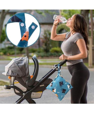 3 Pack Waterproof Wet Bag Set for Cloth Diapers - Reusable Nappy & Produce Bag Organizer with Handle, Zipper Pocket - Ideal for Travel, Beach, Gym - Blue - Buy Online on SooperMarket.com
