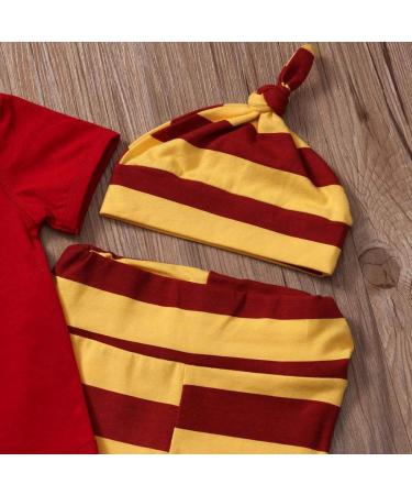 Snuggle This Muggle Bodysuit Set with Striped Pants & Hat - 12-18 Months - Red - Buy Online on SooperMarket.com