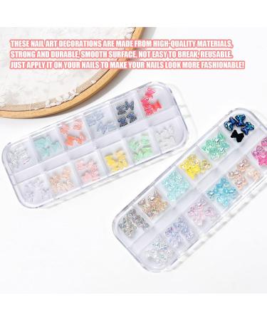 3D Nail Charms 2 Boxes Clear Aurora Butterfly Teddy Bear Nail Art Charms Nail Rhinestones and Gems for Nail Art Decoration DIY Crafts (D) - Buy Online on SooperMarket.com