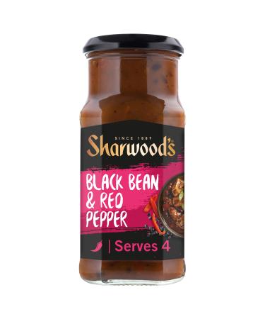 Sharwood's Black Bean & Sweet Red Pepper Chinese Cooking Sauce 425 g Jar (Pack of 1) Black Bean & Red Pepper Sauce