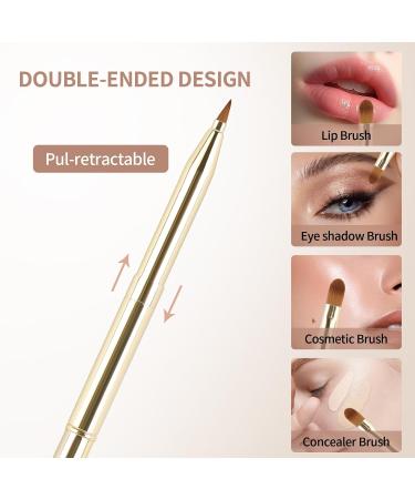 Yoizyfree 3 PCS Retractable Lip Brush Set - Double-Ended Travel Makeup Brushes for Lipstick & Lip Gloss (Gold Pink Purple) - Perfect for International Shipping - Buy Online on SooperMarket.com