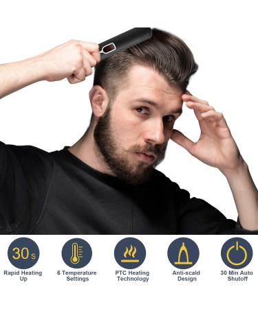 Fayler Bart Gl tteisen Beard Straightener | Beard Glades for Men | 6 Adjustable Temperatures LCD Display Smooth & Style Your Beard! - Buy Online on SooperMarket.com