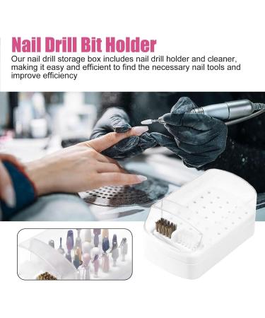 Nail Organizers and Storage | 2 in 1 Nail Drill Holder - Nail Drill Stand with Non-Slip Base Anti-Splash Design for Home Salon - Buy Online on SooperMarket.com