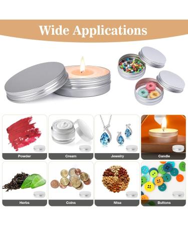 Veuwolm 30-Piece Aluminum Cocks Set - Travel Cream Boxes with 72 Round Stickers Empty Lip Balm Cans for Cosmetics 15ml Silver - Buy Online on SooperMarket.com