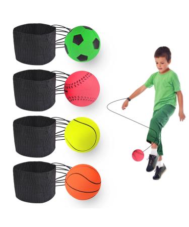 Jastown 4 STK Springball with cord ball with cord Wrist Ball Ball on Schnur Balls on Elastic Rope wrist Returnball on a Schnurrebound Ball Wrist Rebound Balls