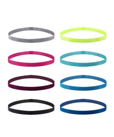 Vegcoo Sportstirnbanden thin hair -mature frontal ligaments non -slip suitable for boys girls and children fluorescent green rose red pine green king blue
