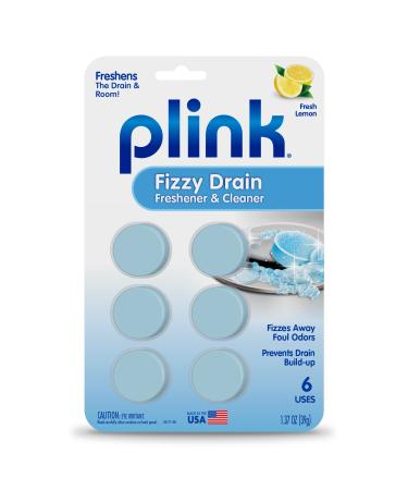 Plink Fizzy Drain Freshner, Prevents Buildup and Maintains a Clear Drain, Removes Drain Odor, Lemon Scent, 6 Tablets 6 Count (Pack of 1)
