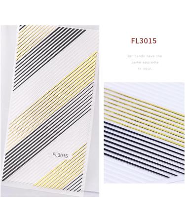 8 Sheet Gold Silver Nail Art Stickers Glitter Metallic Chains Wave Stripe Lines Stars Nail Sticker Self-adhesive Striping Tape for Nail Lovers - Buy Online on SooperMarket.com