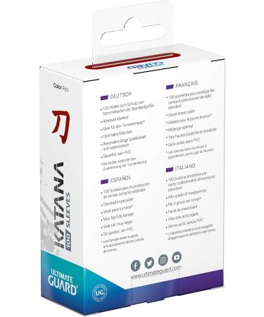Ultimate Guard Katana Sleeves Standard Size Red (100 Count) - Premium Protection for Your Cards - Buy Online on SooperMarket.com