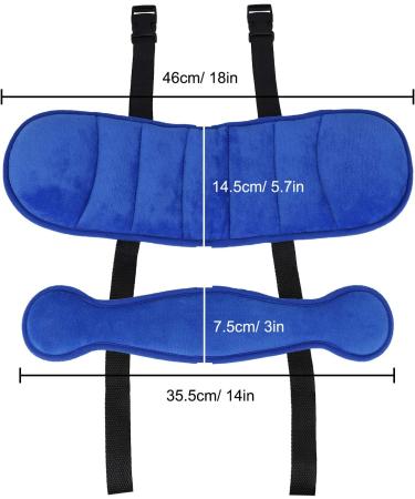 Adjustable Cotton Child Car Head Support & Neck Protector - Blue | Seat Headrest for Baby, Kids, Toddlers - Buy Online on SooperMarket.com