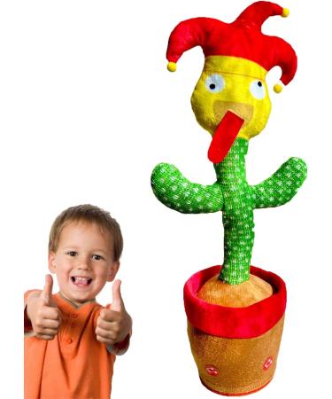 Dancing Cactus Toy - Interactive Plush Singing Cactus Repeats & Dances - USB Rechargeable - Fun Christmas Decor Piece - Buy Online on SooperMarket.com