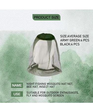 DOKLY 8 Pack Mosquito Net Head Face Mesh Cover Anti Bee Bug Insect Mosquito Bits Mesh Hat Mask Face Protector for Outdoor Camping Hiking(Black + Green) - Buy Online on SooperMarket.com