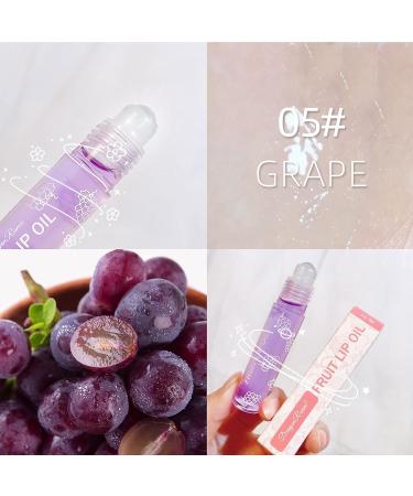 Gireatick 6PCS Fruity Flavors Lip Oil Set | Long-Lasting Moisturizing Balm | Roll-On Gloss Set | Strawberry, Orange, Grape, Avocado, Cherry, Peach | Glossy Lip Makeup | Transparent Lip Gloss - Buy Online on SooperMarket.com