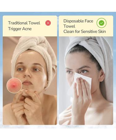 POMPOM LIFE Ultra Soft Disposable Face Towel 300 Count - Unscented & Chemical Free, Ideal for Baby and Adult Sensitive Skin - Lint Free Makeup Remover Wipe - Buy Online on SooperMarket.com