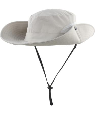 Mukeyo Womens Wide Brim Sun Hat | UV Protection, Foldable Ponytail Cap for Beach, Fishing, Hiking - Beige - Buy Online on SooperMarket.com