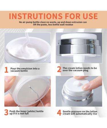 3Pcs Portable Airless Pump Cosmetic Containers - 15ml, 30ml, 50ml Sizes - Refillable Travel Bottles for Lotions, Creams, Makeup - Buy Online on SooperMarket.com