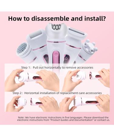 Journeyside 5-in-1 Wireless Epilator for Women | Long-Lasting Hair Removal Lady Shaver & Facial Spa Wet & Dry with LED Light - Buy Online on SooperMarket.com