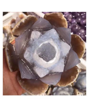 Room Decoration Natural Agate Geode Crystals Feng Shui Druzy Gemstones Quartz Water Lotus Ornament for Home Decoration