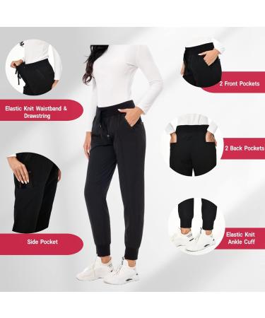 PuriPure Women's Classic V-Neck Scrub Set - Black, Size Medium | Nurse Scrub Set with 7 Pockets and Jogger Pants - Buy Online on SooperMarket.com